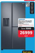 Samsung 602Ltr 3-Door Side-By-Side Fridge/ Freezer With Water Dispenser RS65R5691B4/ZA