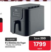 Eiger 8Ltr Slimline Air Fryer EG-SFPA10