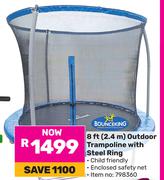 Bounceking 8ft(2.4m) Outdoor Trampoline With Steel Ring