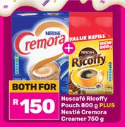 Nescafe Ricoffy Pouch 800g Plus Nestle Cremora Creamer 750g-For Both