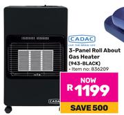 Cadac 3-Panel Roll About Gas Heater 943 (Black)