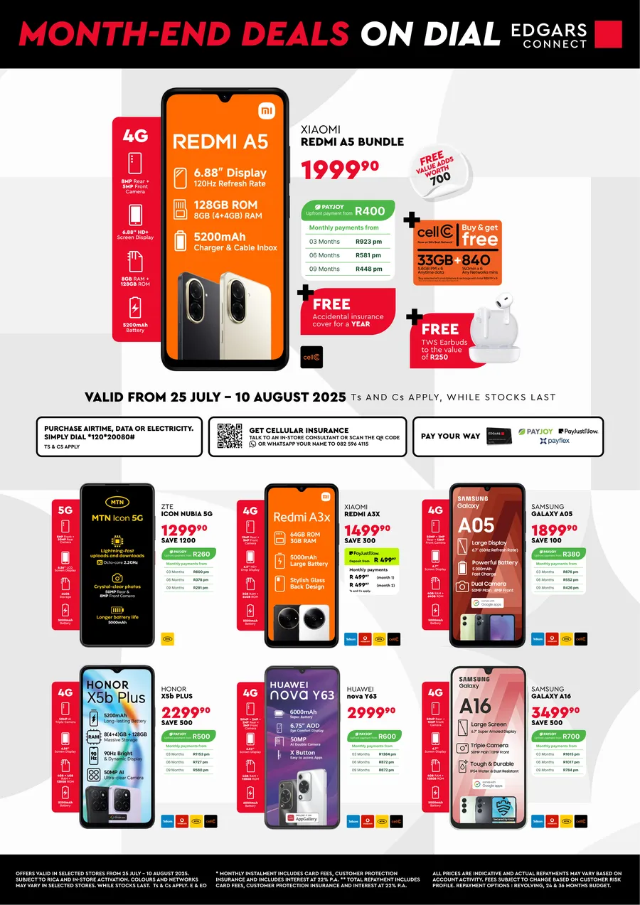 Edgars Connect : Month-End Deals (25 July - 10 August 2025)
