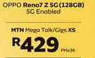 Oppo Reno 7 Z 5G (128GB) 5G Enabled Smartphone-On MTN Mega Talk/Gigs XS