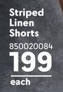 Legend Weekend Wear Striped Linen Shorts 850020084