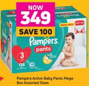 Pampers Active Baby Pants Mega Box Assorted Sizes