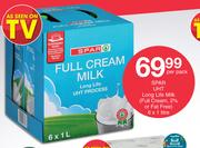 Spar UHT Long Life Milk (Full CReam, 2% Or Fat Free)-6x1 Litre Per Pack