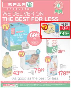 SPAR EASTERN CAPE : We Deliver The Best For Less (27 October - 8 November 2020), page 1