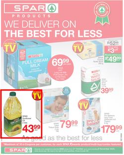 SPAR EASTERN CAPE : We Deliver The Best For Less (27 October - 8 November 2020), page 1