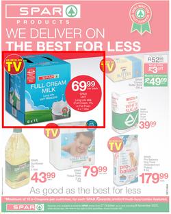 SPAR EASTERN CAPE : We Deliver The Best For Less (27 October - 8 November 2020), page 1