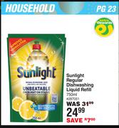 Sunlight Regular Dishwashing Liquid Refill-750ml