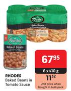 Rhodes Baked Beans In Tomato Sauce-6 x 410g
