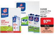 Clover Long Life Milk Full Cream Or Low Fat-6 x 1L