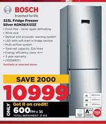 Bosch 323L Fridge/Freezer Silver KGN36XI33Z
