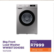 Samsung 8Kg Front Load Washer WW80T3040BS