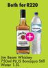 Jim Beam Whiskey 750ml Plus Bonaqua Still Water 1.5Ltr-For Both