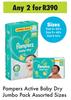 Pampers Active Baby Dry Jumbo Pack (Assorted Sizes)-For Any 2