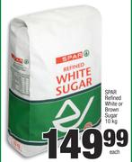 Spar Refined White Or Brown Sugar-10Kg Each