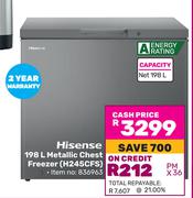 Hisense 198Ltr Metallic Chest Freezer H245CFS