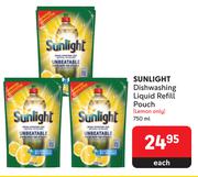 Sunlight Dishwashing Liquid Refill Pouch (Lemon Only)-750ml Each
