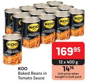 Koo Baked Beans In Tomato Sauce-12 x 400g