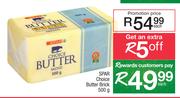 Spar Choice Butter Brick-500g Each