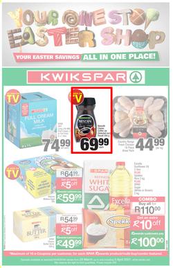KWIKSPAR EASTERN CAPE : Your One Stop Easter Shop (23 March - 5 April 2021) Valid in Abbotsford, Beacon Isle, Beetlestone, Burt Drive, Butterworth, Cambridge West, Colchester, Dhaysons, East End, page 1