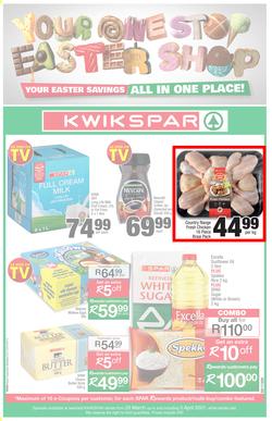 KWIKSPAR EASTERN CAPE : Your One Stop Easter Shop (23 March - 5 April 2021) Valid in Abbotsford, Beacon Isle, Beetlestone, Burt Drive, Butterworth, Cambridge West, Colchester, Dhaysons, East End, page 1