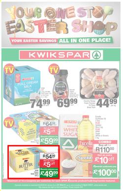 KWIKSPAR EASTERN CAPE : Your One Stop Easter Shop (23 March - 5 April 2021) Valid in Abbotsford, Beacon Isle, Beetlestone, Burt Drive, Butterworth, Cambridge West, Colchester, Dhaysons, East End, page 1