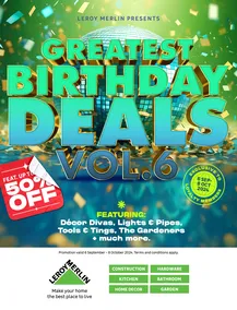 Leroy Merlin : Greatest Birthday Deals (06 September - 08 October 2024)