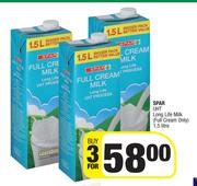 Spar UHT Long Life Milk (Full Cream Only)-For 3 x 1.5Ltr