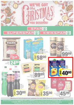 SPAR, SUPERSPAR & KWIKSPAR EASTERN CAPE (21 December 2021 - 2 January 2022) Valid In Spar: Acres, Cradock, Fleet, Superspar: Port Elizabeth, East London, Knysna, Kwikspar: Abbotsford, Butterworth, page 1