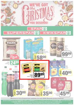 SPAR, SUPERSPAR & KWIKSPAR EASTERN CAPE (21 December 2021 - 2 January 2022) Valid In Spar: Acres, Cradock, Fleet, Superspar: Port Elizabeth, East London, Knysna, Kwikspar: Abbotsford, Butterworth, page 1