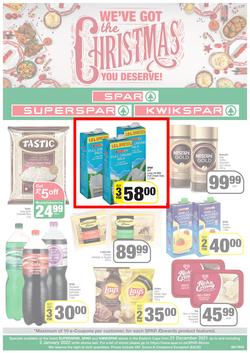 SPAR, SUPERSPAR & KWIKSPAR EASTERN CAPE (21 December 2021 - 2 January 2022) Valid In Spar: Acres, Cradock, Fleet, Superspar: Port Elizabeth, East London, Knysna, Kwikspar: Abbotsford, Butterworth, page 1