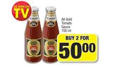 All Gold Tomato Sauce-For 2 x 700ml