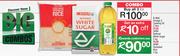 B-Well Omega3 Cooking Oil 2Ltr + Spar Refined White Sugar 2Kg + Spar Parboiled Rice 2kg-For All 3