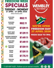 Wembley Meat Market : Freedom Week Specials (21 April - 27 April 2026)