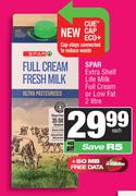 Spar Extra Shelf Life Milk Full Cream Or Low Fat-2L