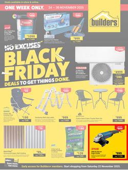 Builders : No Excuse Black Friday Deals (24 November - 30 November 2025), page 1