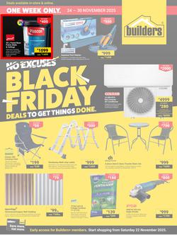 Builders : No Excuse Black Friday Deals (24 November - 30 November 2025), page 1