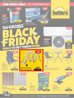Builders : No Excuse Black Friday Deals (24 November - 30 November 2025), page 1