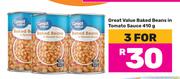 Great Value Baked Beans In Tomato Sauce-For 3 x 410g