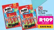 Pritt Glue 3 Pack-43g Per Pack
