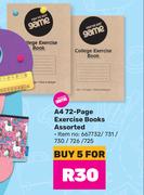Game A4 72 Page Exercise Books Assorted-For 5