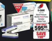 E-Care Blood Pressure Monitor Plus Pulse Oximeter Banded Pack-Per Pack