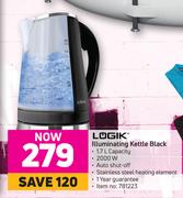 Logik Illuminating Kettle Black