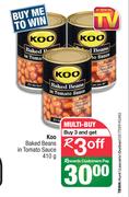 Koo Baked Beans In Tomato Sauce-3 x 410g