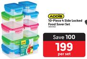 Assi 10 Piece 4 Side Locked Food Saver Set - Per Set