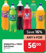 Sparletta or Twist Soft Drinks 2L (all variants) - Any 4