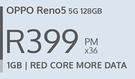 Oppo Reno 5 5G 128GB Smartphone-On 1GB Red Core More Data