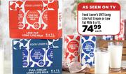 Food Lover's UHT Long Life Full Cream Or Low Fat Milk-6 x 1L Each